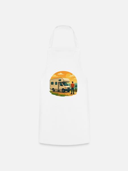 Geschenk zur ersten Tour im Wohnmobil - Kochschürze - Weiß