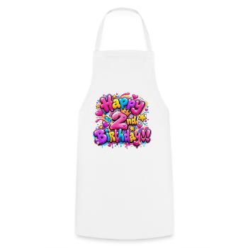 Herzlichen Glückwunsch zum zweiten Geburtstag Graffiti: Pink Sparkle Party! - Kochschürze - Weiß - Vorne - AI Model Male 185 dark (185cm)