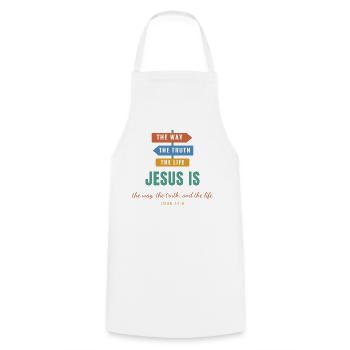 Jesus Is The Way The Truth And The Life - Kochschürze - Weiß - Vorne - AI Model Male 185 dark (185cm)