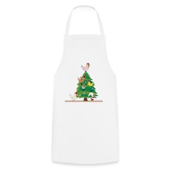 Weihnachten Hühnerstall Hühner - Kochschürze - Weiß - Vorne - AI Model Male 185 dark (185cm)