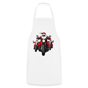 Motorradfahrer Weihnachten / Santa Motorrad - Kochschürze - Weiß - Vorne - AI Model Male 185 dark (185cm)