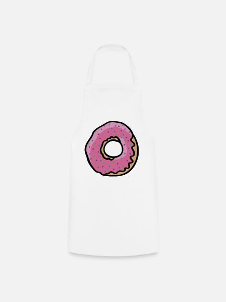 Rosa Donut-Grafik - Kochschürze - Weiß