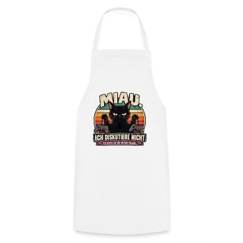 Lutige Katze für Gamer und Katzenfreunde - Kochschürze - Weiß - Vorne - AI Model Male 185 dark (185cm)