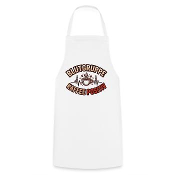 Blutgruppe Kaffee Positiv Kaffeeliebhaber Spruch - Kochschürze - Weiß - Vorne - AI Model Male 185 dark (185cm)