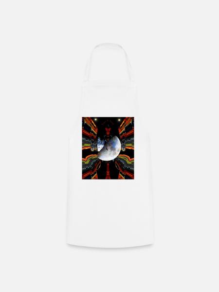 Mond im Neon Muster Design - Kochschürze - Weiß