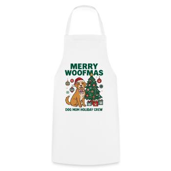 Fröhliche Woofmas Hundemama-Weihnachtscrew - Kochschürze - Weiß - Vorne - AI Model Male 185 dark (185cm)