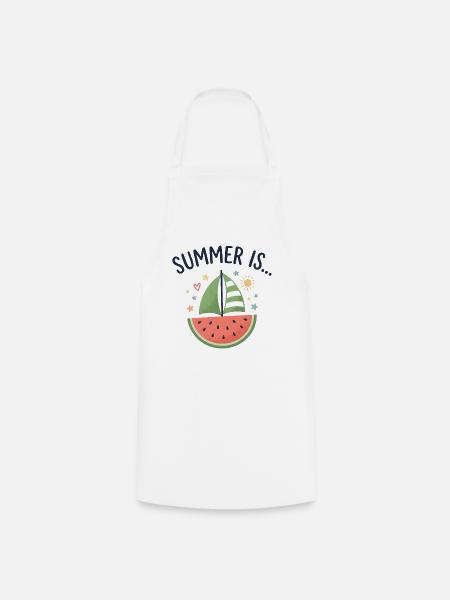 Summer Is Watermelon Segelboot Sommer - Kochschürze - Weiß