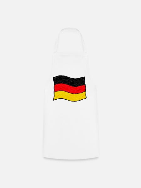 Handgezeichnete Deutschlandflagge - Kochschürze - Weiß