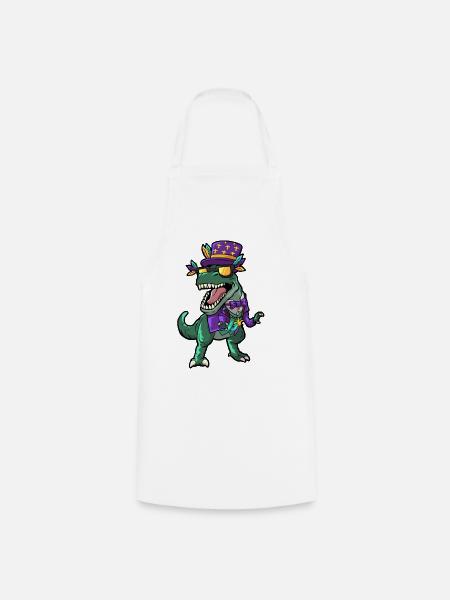 Mardi Gras Dino - Kochschürze - Weiß