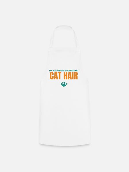 Katzenhaar: Mein Lieblingsaccessoire - Kochschürze - Weiß