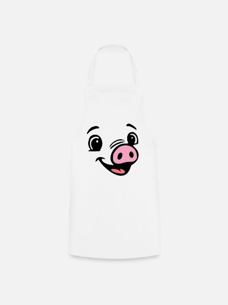 Ferkel Schweine Sau, Kostüm - Kochschürze - Weiß