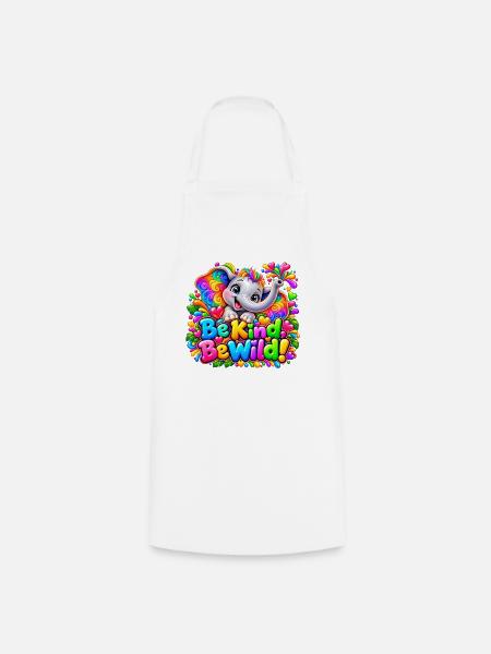 Be_Kind-_Be_Wild-_Elephant_Sticker - Kochschürze - Weiß