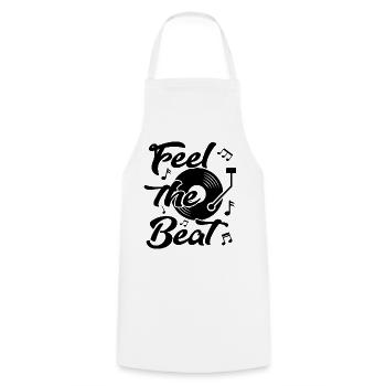 Feel the Beat Music Sprüche Platte Vinyl DJ Dance - Kochschürze - Weiß - Vorne - AI Model Male 185 dark (185cm)