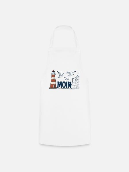 Moin am Leuchtturm - Kochschürze - Weiß
