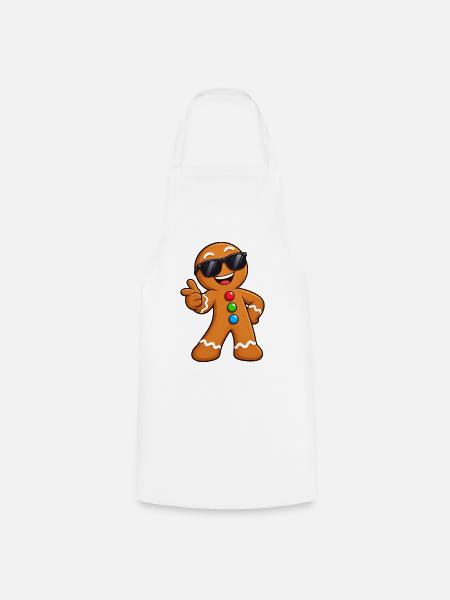 Coole Lebkuchenmann mit Sonnenbrille - Kochschürze - Weiß