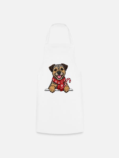 Weihnachten Border Terrier - Kochschürze - Weiß