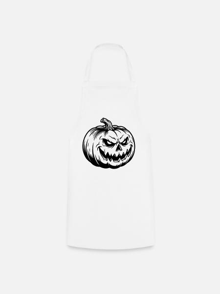 Böser Halloween Kürbis - Kochschürze - Weiß