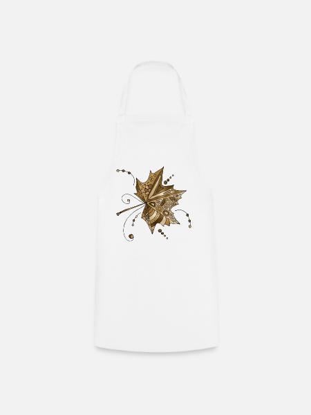 Blatt - Kochschürze - Weiß