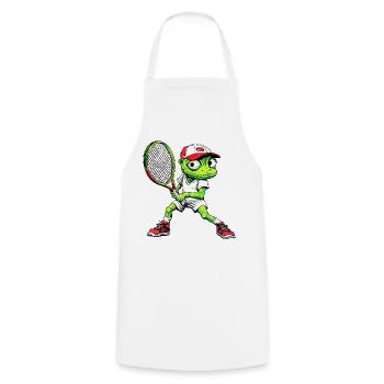 Chamäleone Tennis / Tennisspieler Chamäleon - Kochschürze - Weiß - Vorne - AI Model Male 185 dark (185cm)