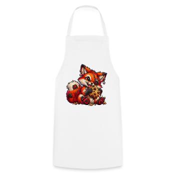 Gothic Fuchs mit Keksen – Süßer Punk Cartoon - Kochschürze - Weiß - Vorne - AI Model Male 185 dark (185cm)