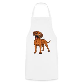 Rhodesian Ridgeback im Kawaii Style - Kochschürze - Weiß - Vorne - AI Model Male 185 dark (185cm)