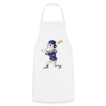 Skelett-Baseballspieler-Cartoon-Stil - Kochschürze - Weiß - Vorne - AI Model Male 185 dark (185cm)