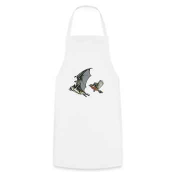 Retro Fledermaus und Vogel Duo - Kochschürze - Weiß - Vorne - AI Model Male 185 dark (185cm)