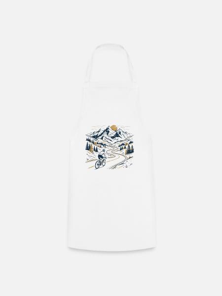 Vintage Mountain Pass Road Cyclist Adventure Tee - Kochschürze - Weiß