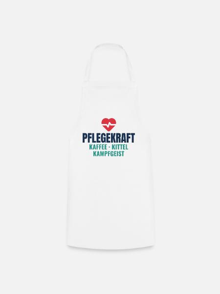 Pflegekraft – Kaffee, Kittel, Kampfgeist - Kochschürze - Weiß