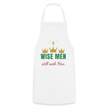 Wise Men Still Seek Him – Christian Xmas - Kochschürze - Weiß - Vorne - AI Model Male 185 dark (185cm)