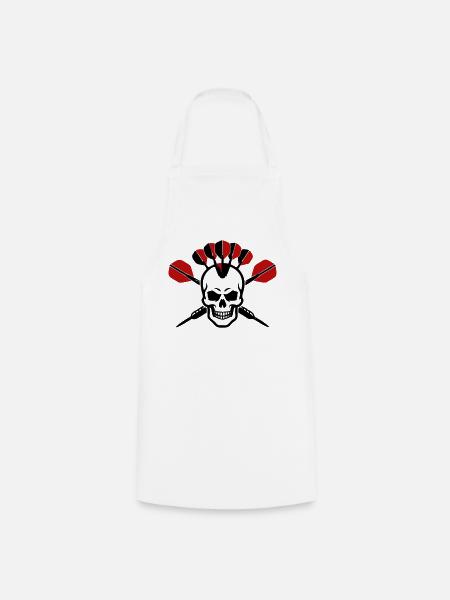 Totenkopf Dartpfeile Logo - Kochschürze - Weiß