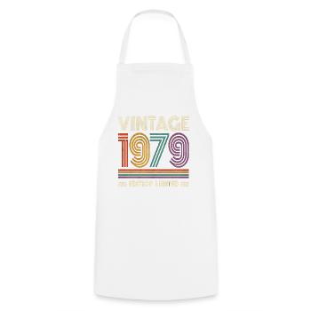 Vintage 1979 – Limitierte Retro-Edition - Kochschürze - Weiß - Vorne - AI Model Male 185 dark (185cm)