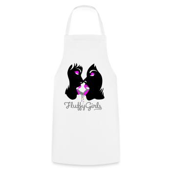 fluffy girls - Kochschürze - Weiß - Vorne - AI Model Male 185 dark (185cm)