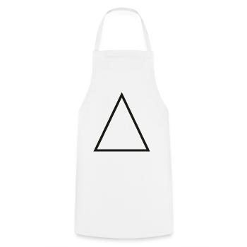 Triangle Überblick - Kochschürze - Weiß - Vorne - AI Model Male 185 dark (185cm)