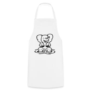 little elephant (a) - Cooking Apron - white - Front - AI Model Male 185 dark (185cm)