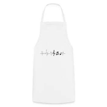 Notes music heartbeat black - Cooking Apron - white - Front - AI Model Male 185 dark (185cm)