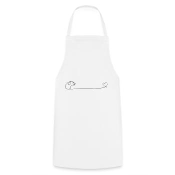 Dog Heart One Line - Cooking Apron - white - Front - AI Model Male 185 dark (185cm)