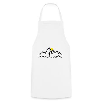Mountain running, trail running, woman - Cooking Apron - white - Front - AI Model Male 185 dark (185cm)