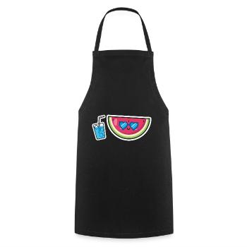 Watermelon Holiday Summer Time - Cooking Apron - black - Front - AI Model Male 185 dark (185cm)