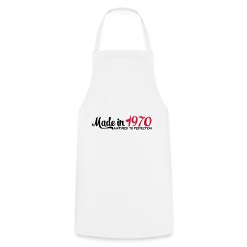 Fabriqué en 1970 - Tablier de cuisine - blanc - Devant - AI Model Male 185 dark (185cm)