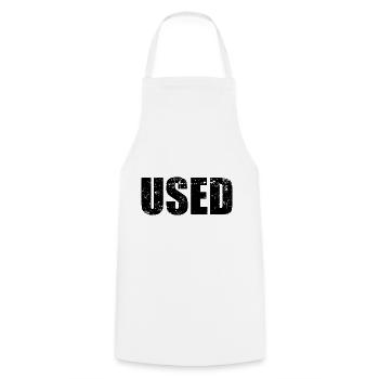 USED - Cooking Apron - white - Front - AI Model Male 185 dark (185cm)
