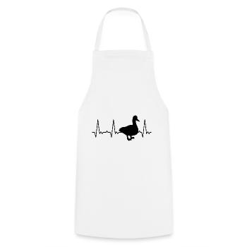 Canard battant de cœur - Tablier de cuisine - blanc - Devant - AI Model Male 185 dark (185cm)