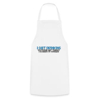 I Quit Drinking Yesterday But Tonight 4 - Cooking Apron - white - Front - AI Model Male 185 dark (185cm)