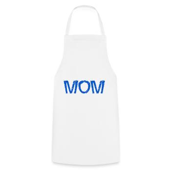 MOM. MOM. MOTHER's DAY. HAPPY MOTHER'S BIRTHDAY - Cooking Apron - white - Front - AI Model Male 185 dark (185cm)