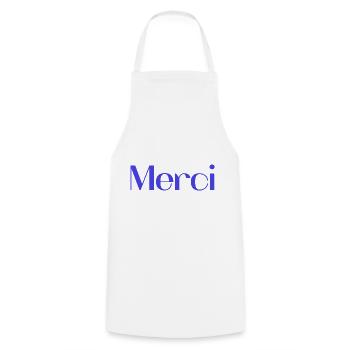 MERCI. MAÎTRESSE. MAÎTRE. MERCI MAÎTRESSE - Tablier de cuisine - blanc - Devant - AI Model Male 185 dark (185cm)