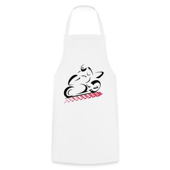 SPEED BIKE - Cooking Apron - white - Front - AI Model Male 185 dark (185cm)