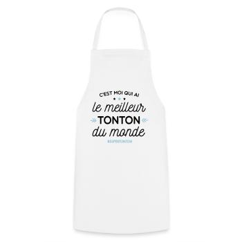 Meilleur Tonton - super tonton - Tablier de cuisine - blanc - Devant - AI Model Male 185 dark (185cm)