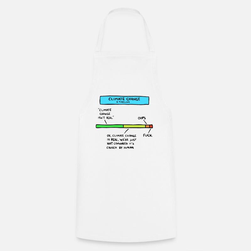 Climate change timeline - Cooking Apron - white