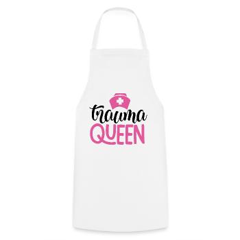 Trauma Queen Pink Nurse Slogan - Cooking Apron - white - Front - AI Model Male 185 dark (185cm)