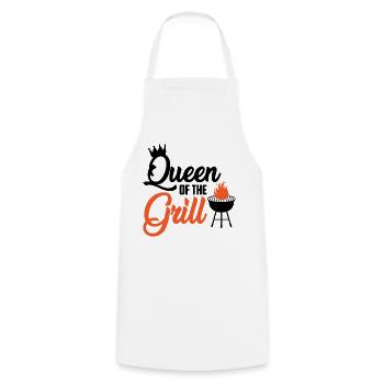 Queen Of The Grill Funny Women's Barbecue BBQ - Cooking Apron - white - Front - AI Model Male 185 dark (185cm)